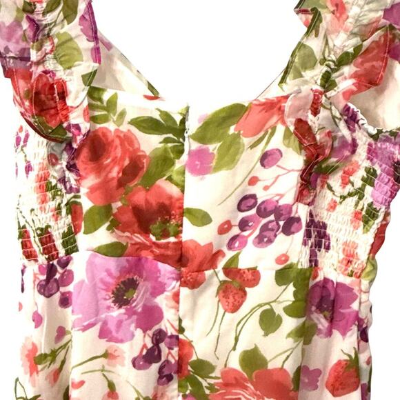 Abercrombie and Fitch Ruffle Floral High Low Maxi Dress XL - Picture 13 of 15